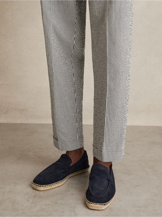 Reiss Other - Reiss Cannes Navy Suede Penny Strap Espadrille Loafers EU 44 US 11